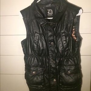 Faux leather vest